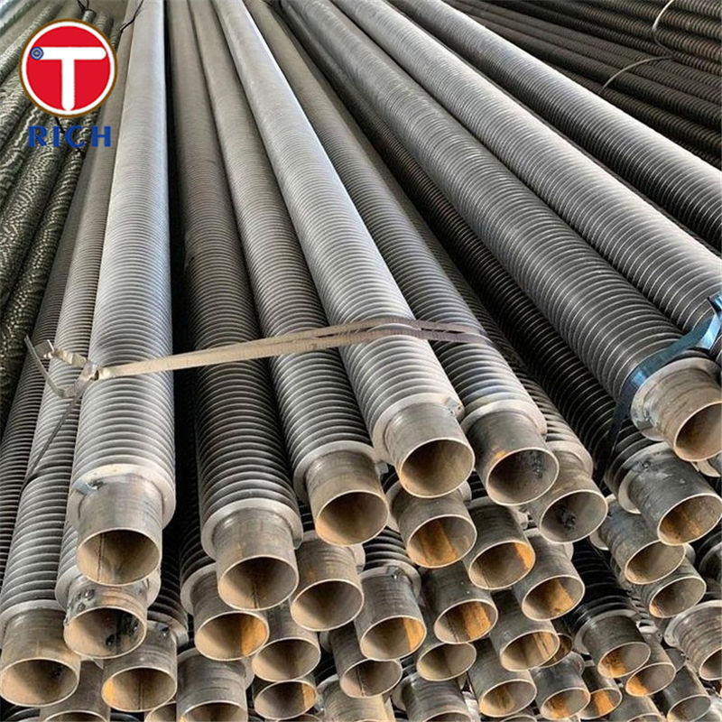 Tubo alettato a forma di L sovrapposto in carbonio, tubo alettato a forma di L con alette avvolte a spirale e alta conducibilità termica per scambiatori di calore