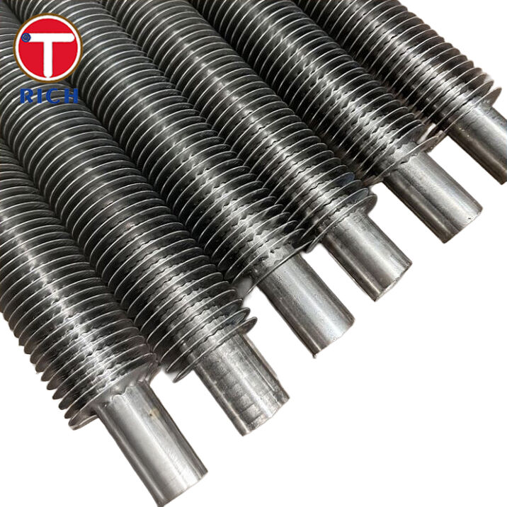 Tubo alettato avvolto a tensione in acciaio legato a L per scambiatori di calore con trasferimento di calore migliorato