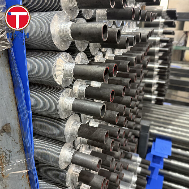 Tubo alettato composito bimetallico con alette estruse, con strato esterno in alluminio e tubo centrale in acciaio al carbonio per applicazioni petrolifere e del gas naturale