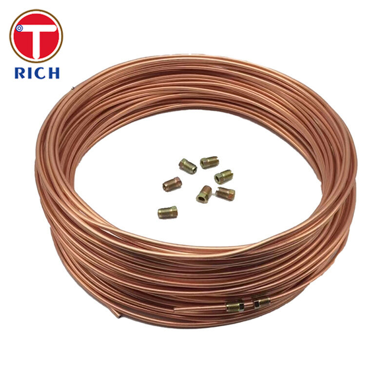 SAE J527 Tubo di rame placcato con diametro esterno di 4,76-12,7 mm per applicazioni di linea di freno